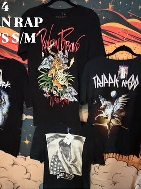 🔥 LOT OF 4 MODERN RAP TSHIRTS ASAP ROCKY LIL DURK TRIPPIE REDD RXXSXN